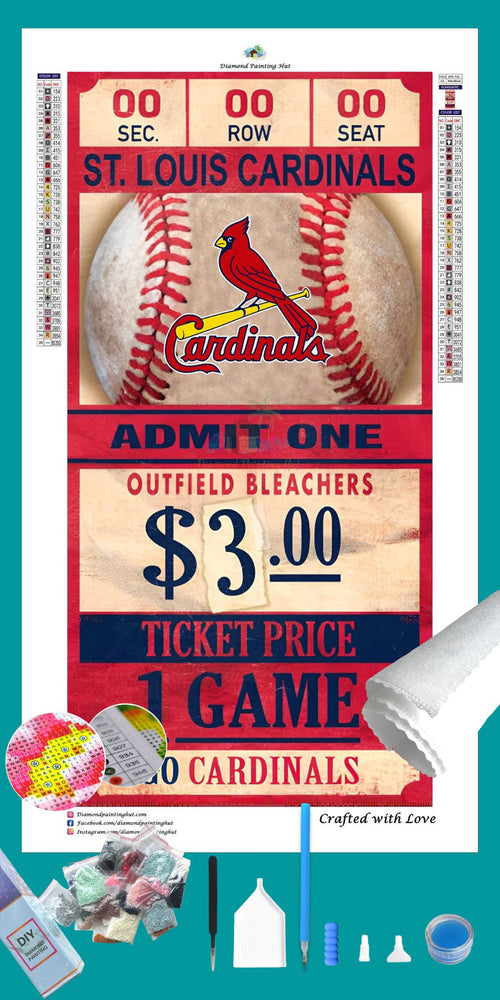 Saint Louis Cardinals MLB Ticket Diamond Painting-Diamond Painting Hut