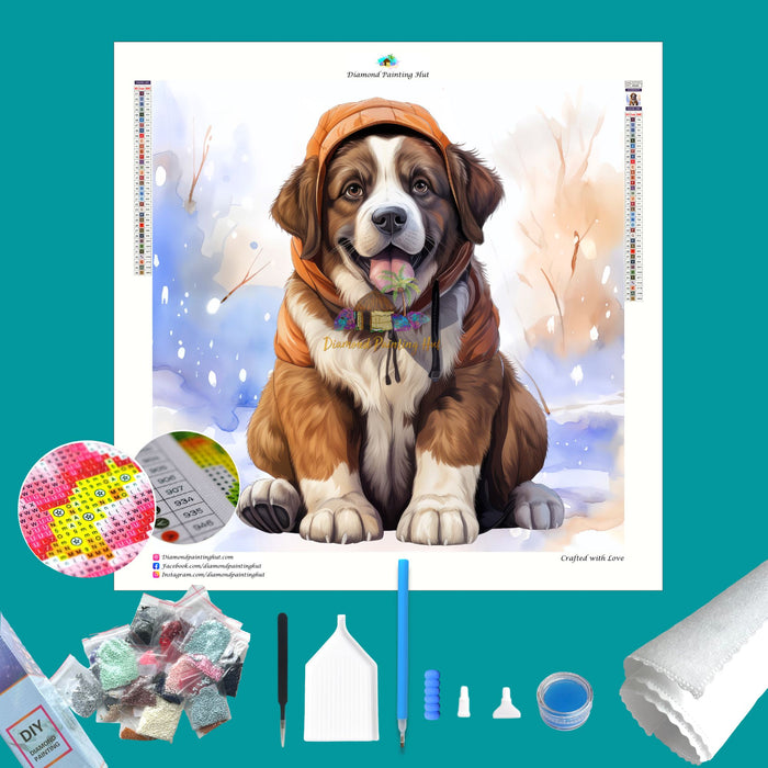 St. Bernard Winter Diamond Painting