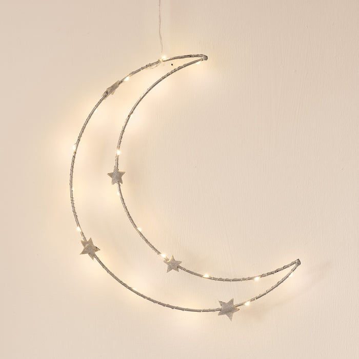 Starry Night Light Up Hanging Moon Decoration