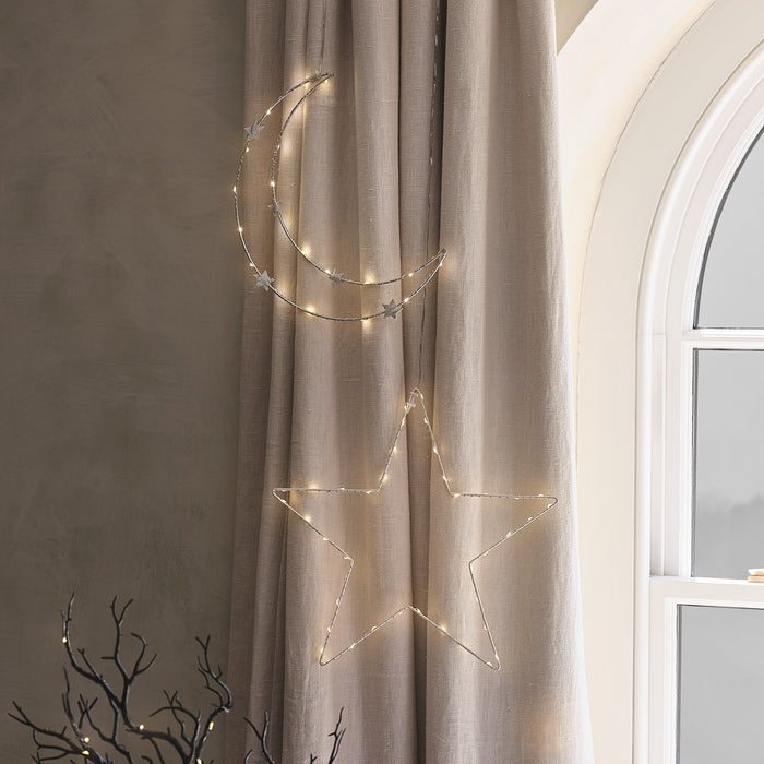 Starry Night Light Up Hanging Moon Decoration