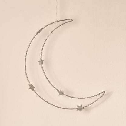 Starry Night Light Up Hanging Moon Decoration