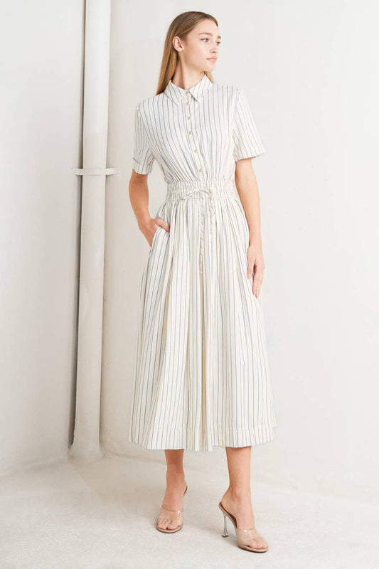 Striped Woven Midi