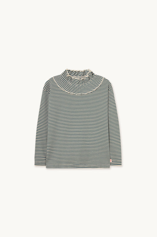 Stripes Rib Tee in Stormy Blue