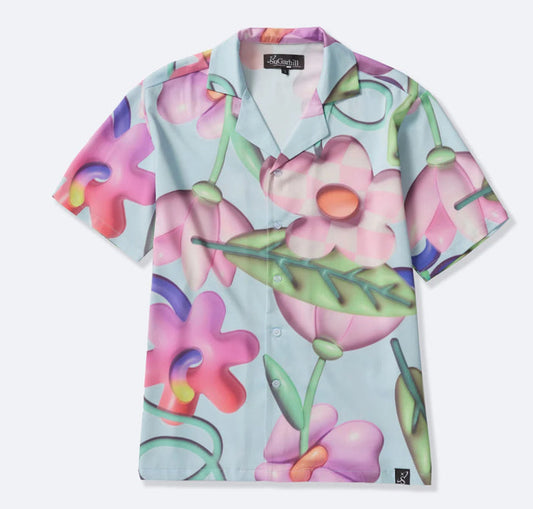 SUGARHILL-SFLORA" BUTTON-UP SHIRT (BABY BLUE)-SH24-SUM1-53