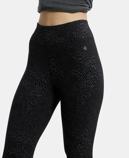 Super Combed Cotton Elastane Slim Fit Capri with Ultrasoft Waistband - Black print-6