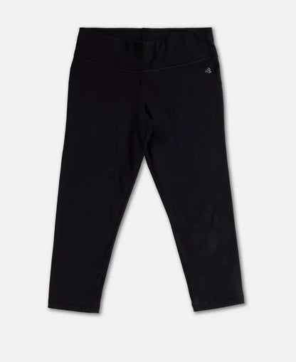 Super Combed Cotton Elastane Stretch Slim Fit Capri with Ultrasoft Waistband - Black-8