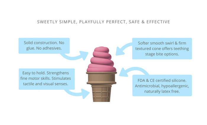 Sweetooth Ice Cream Teether - Pretty Pink