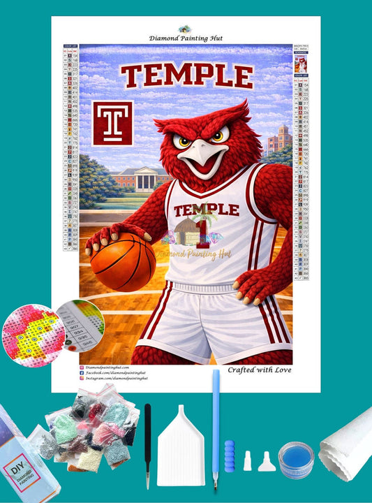 Temple Owls Mascot Diamond Painting