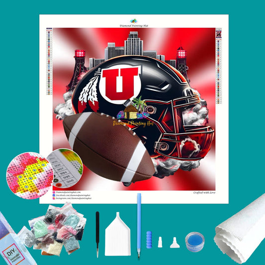 Utah Football Helmet Diamond Painting