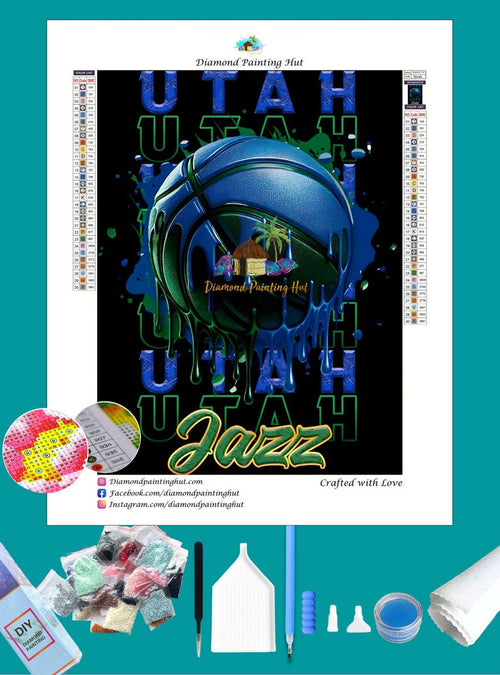 Utah NBA Dripping Ball Diamond Painting