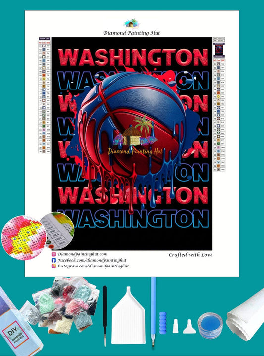 Washington NBA Dripping Ball Diamond Painting
