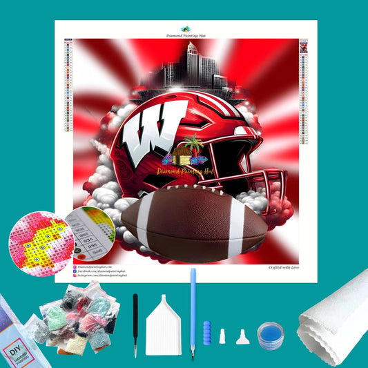Wisconsin Football Helmet Diamond Painting