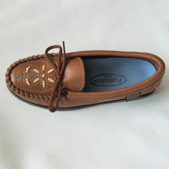 Women's 6-Petal Flower Toe Deerskin Leather Shoes #236 Made in USA